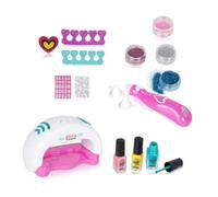 PNJB Girls Nail Art Studio, DIY Manicure Set for Kids, Lightweight Design, Creative Beauty Kit for Fashion, Includes Nail Dryer, Polishes, Glitter, Stickers & Tools,15Pcs