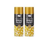 PNJB Gold Metallic Spray, All-Purpose Interior Exterior Household Spray, Quick Drying, Suitable For Use On Wood, Metal, Plastic, Glass, Durable and Versatile, 400ml, (2PCS)