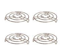PNJB Hot Pan Pot Stands, Stainless Steel Copper Chrome Finish, Round Trivet Holder, Durable Construction, Heat resistant, Round Steamer Rack, Easy To Clean, (4PCS)