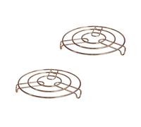 PNJB Hot Pan Pot Stands - Stainless Steel Copper Chrome Round Trivet Holder Kitchen, Table Ring, Kitchen Heat Resistant Hot Pan Round Steamer Rack, (2PCS)