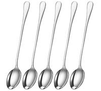 PNJB, Latte Glass Ice Cream Sundae Coffee Spoons Stainless Steel Long Handle 20cm, Ideal for Sundae, Ice Cream, Dessert, Iced Coffee & Tea (6PCS)