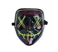 PNJB LED Neon Glow Mask, Rechargeable, Comfortable and Lightweight Design, Face Mask for Costume Parties, Festivals DJ Nights & Night Events for Kids & Adults (yellow-black)