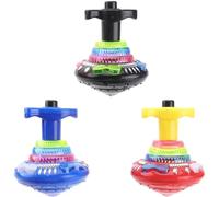 PNJB Light Up Spinning Tops with Launcher, Magic Flashing Music Gyro Spinning Top, Spinning Top Fun Toy for Kids, LED Shining Toys, Sturdy and Durable (4 Pcs)