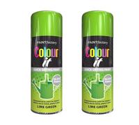 PNJB Lime Green All Purpose Aerosol Spray Paint, Quick Drying Spray, Versatile, Fast Dry And Excellent Coverage For Metal, Wood, Plastic, 400ML (2PCS)