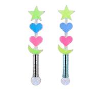 PNJB Magical LED Star & Heart Light-Up Wand for Kids, Multi-Colour Glow Stick Toy, Flashing Lights & Sounds, Fun Party Favor, Perfect for Festivals, Night Events & Celebrations, Random Color, (2PCS)