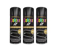 PNJB, Matt Black Color Aerosol Spray Paint Can 250 ML, Fast Dry Excellent Coverage Adhesion- BLACK MATT Spray Paint Auto DIY Purpose Color Aerosol (3 Pcs)