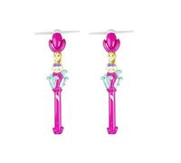 PNJB Mermaid Shape Rotating Glowing Fairy Stick, Girl Childs Music Lighting Rotating Pinwheel Projection Magic Wand, Spinning windmill toy Toy Gift, (2-PCS)