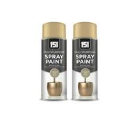 PNJB Metallic Gloss Champagne Gold Spray Paint, Quick Drying, Ideal for Metal Wood Plastic, Aerosol Spray, Perfect for Interior & Exterior,400ml, (2PCS)