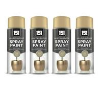 PNJB Metallic Gloss Champagne Gold Spray Paint, Quick Drying, Ideal for Metal Wood Plastic, Aerosol Spray, Perfect for Interior & Exterior,400ml, (4PCS)