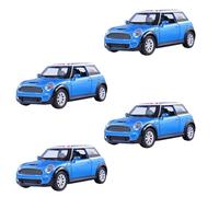 PNJB Mini Sports Car, Mini Racing Care, Scale 1: 22, Die-Cast Collectible, Pull-Back, Classic Style Mini, Play Car Model, Blue (4 Pcs)