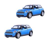 PNJB Mini Sports Car, Mini Racing Care, Scale 1: 22, Die-Cast Collectible, Pull-Back, Classic Style Mini, Play Car Model, Blue (2 Pcs)