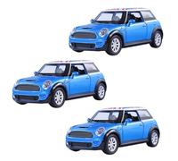 PNJB Mini Sports Car, Mini Racing Care, Scale 1: 22, Die-Cast Collectible, Pull-Back, Classic Style Mini, Play Car Model, Blue (3 Pcs)