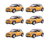 PNJB Mini Sports Car, Scale 1:22, Die-Cast Collectible, Pull-Back, Classic Style, Yellow (6 Pcs)