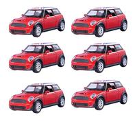 PNJB Mini Sports Car, Scale 1:22, Die-Cast Collectible, Pull-Back, Classic Style, Red (6 Pcs)