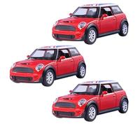 PNJB Mini Sports Car, Mini Racing Care, Scale 1: 22, Die-Cast Collectible Car, Pull-Back Car, Classic Style Mini Car, Play Car Model, Red (3 Pcs)