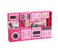 PNJB Mini world Kitchen Play Set for Kids, Educational Toy, Realistic Cooking Role Play Set, Pretend Play Kitchen with Oven, Sink, Cabinets & Accessories, Imaginative Chef Playhouse