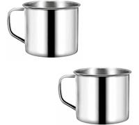 PNJB Mug with Handle, Stainless Steel, Durable, Rust-Resistant, Metal Cup for Tea, Coffee, Milk, Water, Everyday Use at Home, Office, Travel, Hostel, Camping & Outdoor Activities (2Pcs)