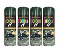 PNJB Nato Green Matt Spray Paint, Quick Drying, Excellent Coverage for Metal, Wood, Plastic, Aerosol Spray, Lightweight and Portable, 250ml (4PCS)