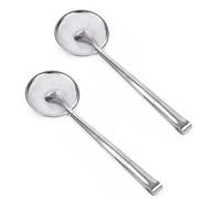 PNJB Oil Sieve Skimmer Ladle, Stainless Steel Mesh, Frying Strainer Spoon, Compact Design, Durable Long Handle, Rust-Resistant, Oil Filter for Deep Frying, Indian Cooking, Snacks, (2Pcs)