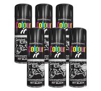 PNJB Paint Spray Can 250ml 'Black Gloss' General Purpose, Fast Dry Excellent Coverage Adhesion, Spray Paint For Metal, Plastic, Wood, Stone, Gloss Finish (Pack of 6)