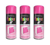 PNJB Perfect Pink All-Purpose Aerosol Spray Gloss, Multipurpose, Interior/Exterior, Gloss Finish, Quick Drying, Indoor and Outdoor,250ml, (3PCS)