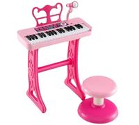 PNJB Piano Keyboard For Kids , Electronic Keyboard With Stool, Electronic Keyboard, Microphone, Detachable Legs, Illuminated Keys, Educational Toy, Ergonomic Design, Fun Toy For Children, Pink