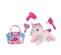 PNJB Plush Pet Play House Handbag Set, Soft Toy with Accessories, Lightweight & Portable, Pretend Pet Care & Grooming Set with Brush, Mirror & Hair Dryer, Fun Toy for Kids