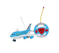 PNJB RC Airplane - Electric Flight Aeroplane Toy with Remote Control, High-Speed Action, Lights, Music and Ground Excitement for Kids, imaginative play and skill development, (Blue)