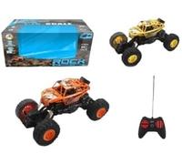PNJB RC Rock Climbing Off Road Monster Truck, 2.4ghz Remote Control Toy, Adjustable Front Wheel Alignment, Anti-Shock Performance & Durable All-Terrain Tires (Yellow)
