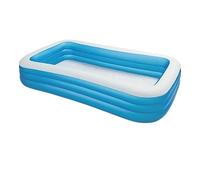 PNJB Rectangular Inflatable Family Pool, Paddling Swimming Pool, Spacious Interior, Outdoor Graden, Stability And Safety, Easy To Use, Blue