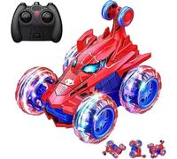 PNJB Remote Control Stunt Car for Kids, 360° Rotating RC Toy Car, LED Flashing Lights, Music, and Dual-Sided Driving, Durable Wheels and Easy-to-Use Remote Controller