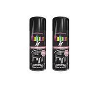 PNJB, Satin Black Paint Aerosol Colour It Spray, Quick Drying DIY Plastic Metal Wood, Professional Satin Finish Spray Wood Color Paint 250ml (2 Pcs)