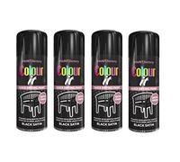 PNJB, Satin Black Paint Aerosol Colour It Spray, Quick Drying DIY Plastic Metal Wood, Professional Satin Finish Spray Wood Color Paint 250ml (4 Pcs)