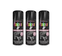 PNJB, Satin Black Paint Aerosol Colour It Spray, Quick Drying DIY Plastic Metal Wood, Professional Satin Finish Spray Wood Color Paint 250ml (3 Pcs)