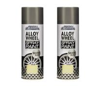 PNJB Silver Gloss Alloy Wheel Spray Paint, Removes Scratches & Scuffs, Long Lasting, Corrosion Resistance, Quick Drying, Easy Aerosol Spray,400ml (2PCS)