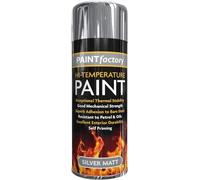 PNJB Silver Heat Resistant Matt Spray Paint, Silver Spray Paint Stove High Temperature, Self-Priming, Excellent Adhesion, Silver Matt Finish, 400ml (1 Pcs)