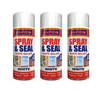 PNJB, Spray And Seal White Mastic Sealant For Guttering Roofs Window Pipes Soil, Spray & Seal Leak Fix Stop Sealant Instant Waterproof, 300ML, (3)