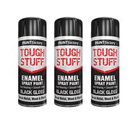 PNJB, Spray Paint Black, Gloss Black, 400ml Can Fast Dry, Acrylic Spray Paint for Metal, Wood, Stone, And Paper, Rust Resistant, Perfect for Indoor & Outdoor Use (3 Pcs)