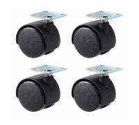 PNJB Swivel Caster Wheels with Plate Mount, Durable Plastic Body, Metal Top Plate, 360-Degree Rotation, Low-Noise, Scratch-Safe, Furniture & Trolley Wheels for Chairs, Tables, Cabinets (2inch)