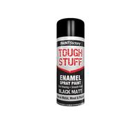 PNJB Tough Stuff Enamel Black Matt Spray Paint, Aerosol spray, Quick-drying, Excellent Coverage For Metal, Plastic, and wood, Lightweight & Portable, Versatile and Durable, 400ml, (1PCS)