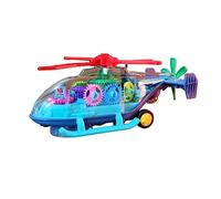 PNJB, Transparent Gear Aircraft Carrier Toy for Kids, Pull Back Friction Power 3D Musical Helicopter Toy for 3+ Years Boys, Girls and Kids, Light and Sound Toy for Kids