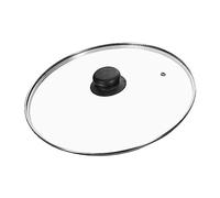 PNJB Transparent Glass Lid Cover, Universal Pan Lid, Crystal Clear, Easy Grip, Dishwasher Safe, Fits Most Pans, 18CM