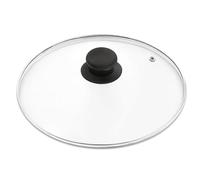 PNJB Transparent Glass Lid Cover, 32CM, Universal Pan Lid, Stainless Steel Rim, Tempered Glass, Dishwasher Safe, Fits Most Pans