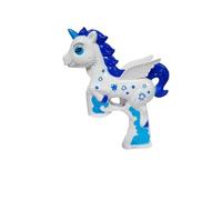 PNJB Unicorn Shape Bubble Gun Toy Horse, Electric Bubble Blaster With Light And Sound, (636-1) Eye-Catching Design, Easy To Use, For Kids (White)