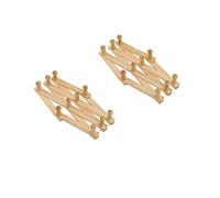 PNJB Wall Hanger Wooden Coat Rack Wall Mounted, Hat Racks for Baseball Caps, Mug Rack, 10 Peg Hooks, Natural, Wall-Mounted Coat Rack Retractable Drying Rack (2 Pcs)