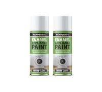 PNJB White Gloss Enamel Paint Spray, Metal, Wood & Plastic Paint, Spray For Interior & Exterior, Protection And Improving, Fast-Drying,400ML, (2PCS)