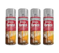 PNJB Wood Clear Gloss Varnish Professional Spray Paint 250ml, All Purpose, Varnish Clear Finish Interior/Exterior Protection, Quick Drying, Apply to Wood, Metal, Plastic, (4 PCS)