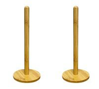 PNJB, Wooden Kitchen Paper Towel Tissue Roll Holder Pole Rack Stand Dispenser, Stand Organizer Simply Standing Countertop Wooden Paper Roll Holder Kitchen, Living Room, Bedroom Home Decoration (2 Pcs)
