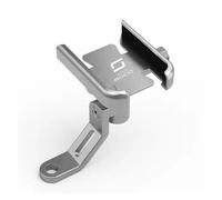 PNJDHGJFT For Super Soco CPx CUmini CUx TC 50 Max Wanderer 360° Rotatable GPS Stand Bracket Premium Aluminum Motorcycle Handlebar Phone Holder(Mirror holder Silver)