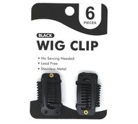 PNK Trend Self Snap On Wig Clip 6PCS (Black), Made in Korea and No Sewing Needed for Hair Extensions